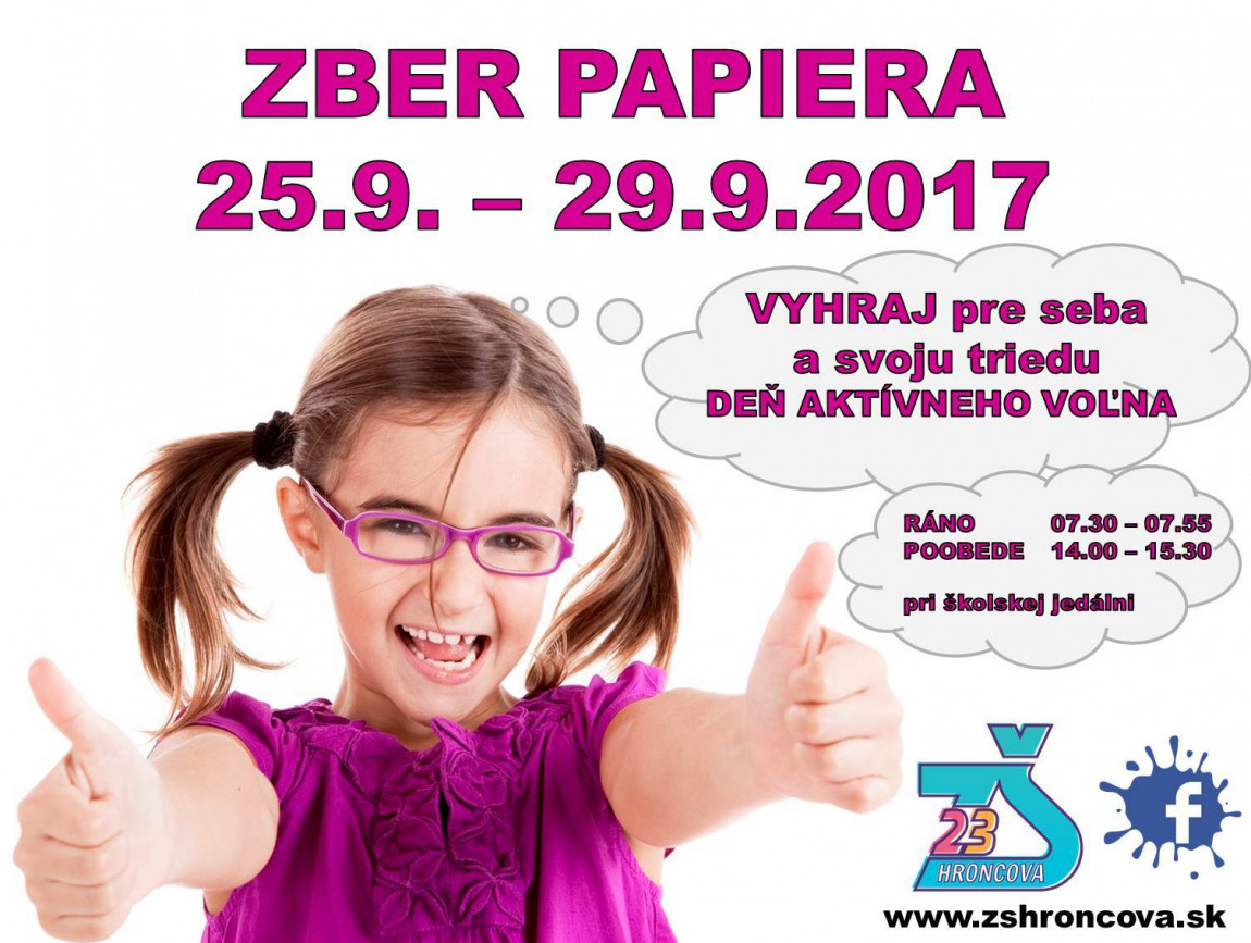 ZBER PAPIERA 25.9. – 29.9. – OZNAM