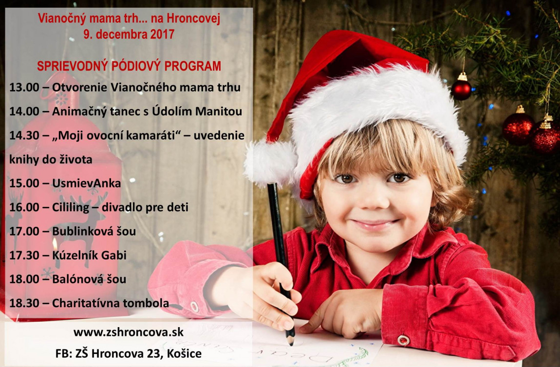 Vianočný MAMA TRH – 9.12.2017 – PROGRAM