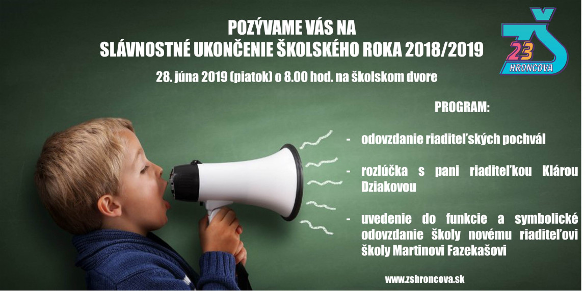 Slávnostné ukončenie školského roka 2018/2019