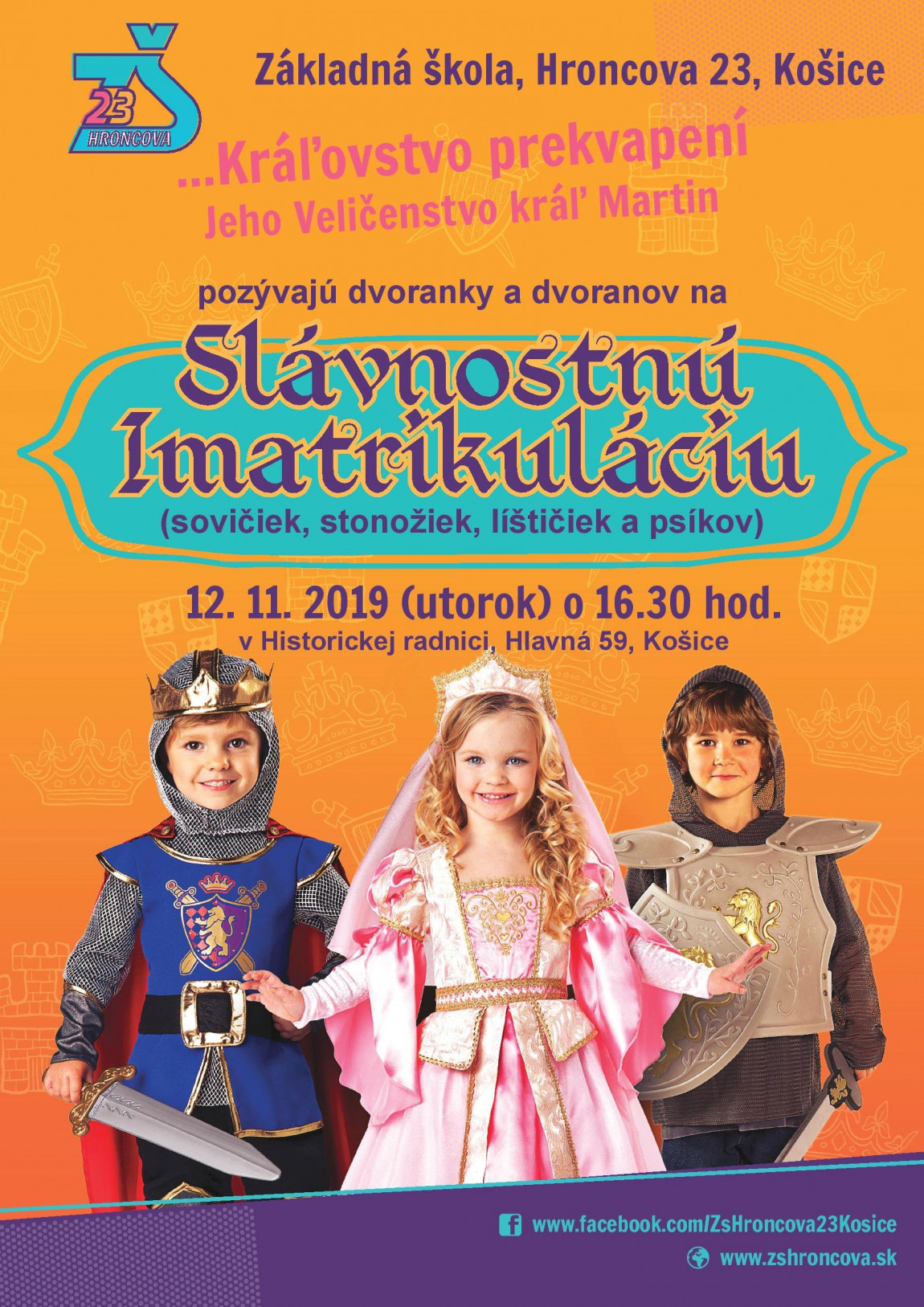 Slávnostná imatrikulácia prvákov – POZVÁNKA – 12.11.2019