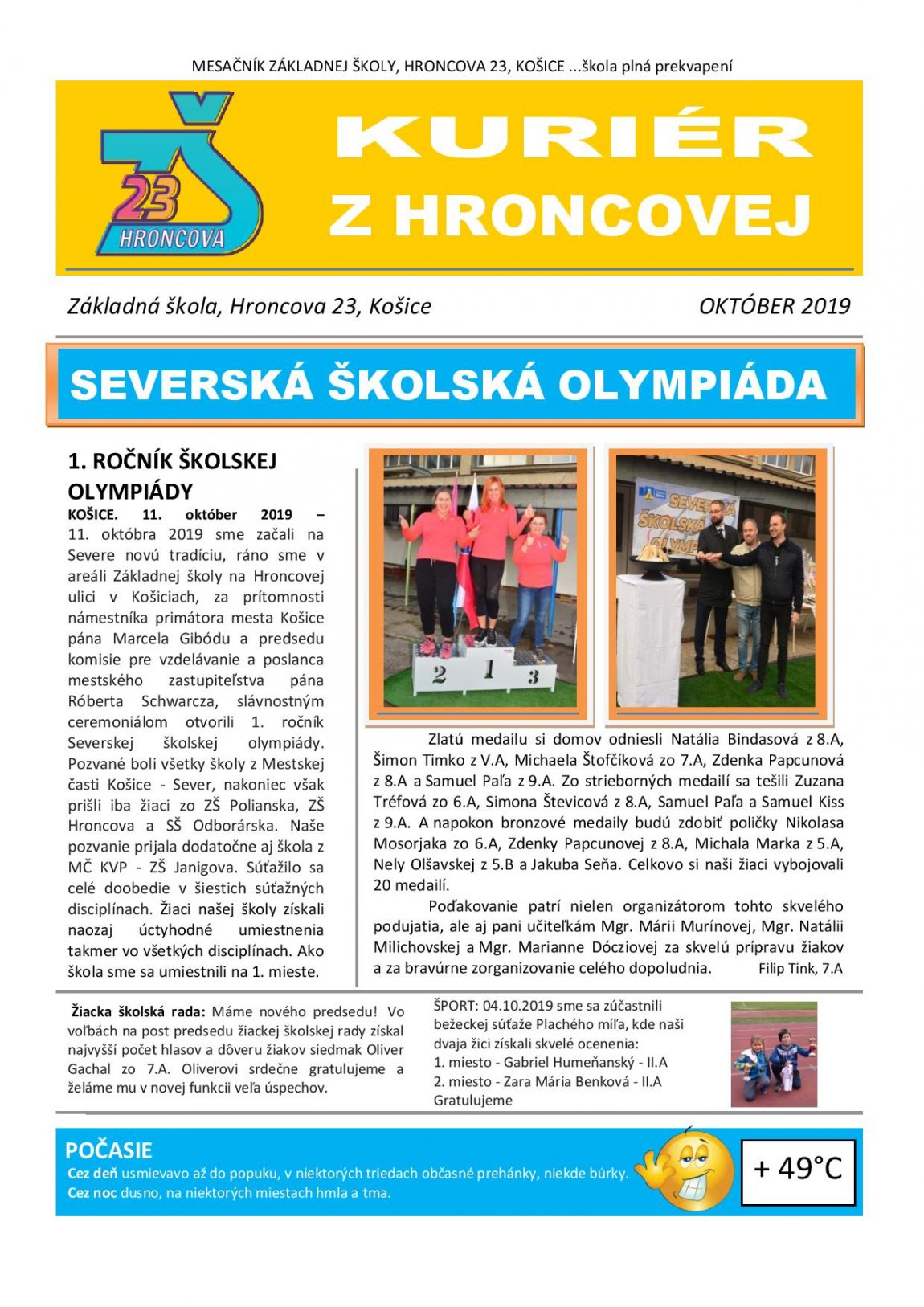 Kuriér z Hroncovej – OKTÓBER 2019