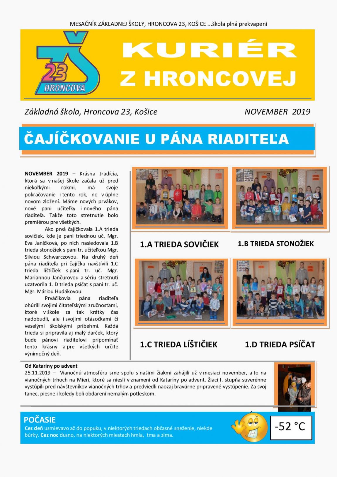 Kuriér z Hroncovej – NOVEMBER 2019