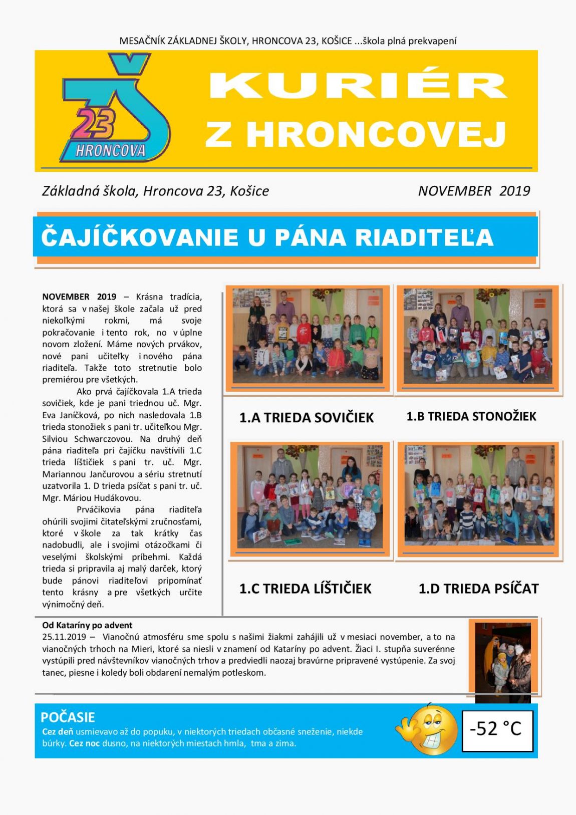 Kuriér z Hroncovej – NOVEMBER 2019