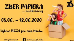 ZBER PAPIERA… na Hroncovej