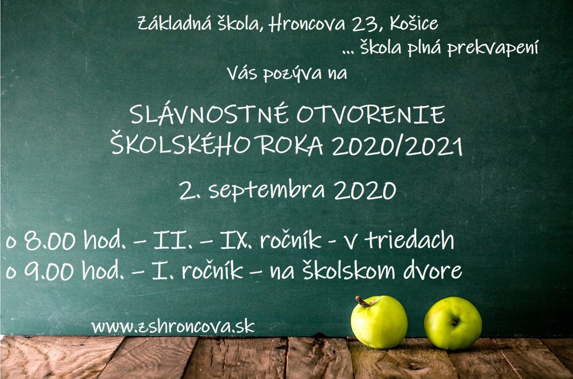 Slávnostné otvorenie školského roka 2020/2021