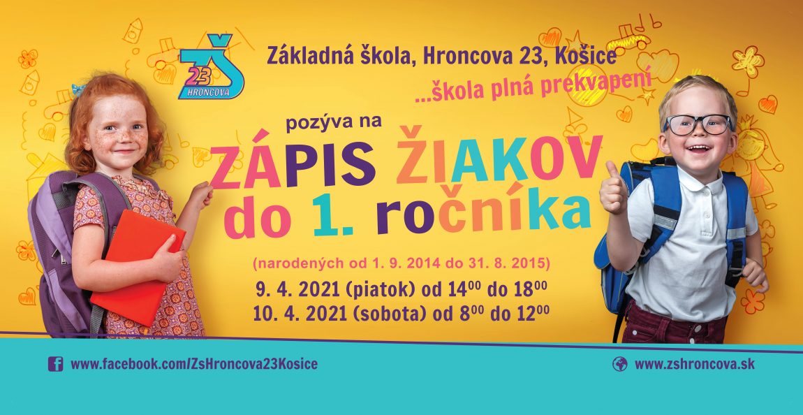 ZÁPIS DO 1. ROČNÍKA – ONLINE PRIHLÁŠKA