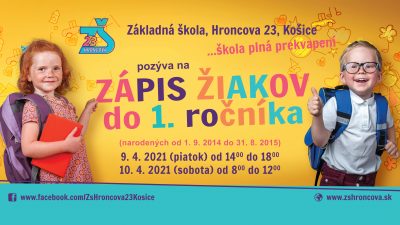 ZÁPIS DO 1. ROČNÍKA – ONLINE PRIHLÁŠKA