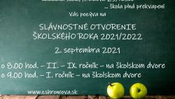Začiatok školského roka 2021/2022 – organizácia, pokyny