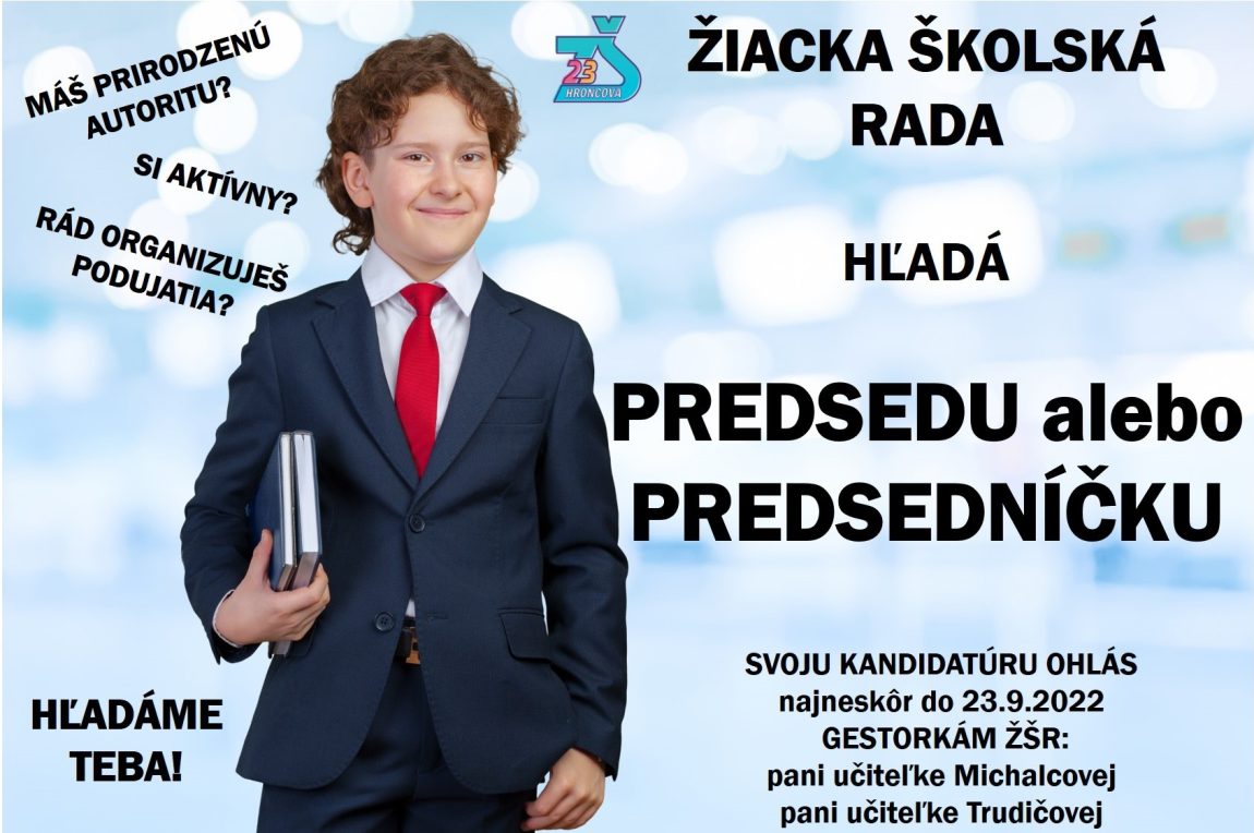 HĽADÁME PREDSEDU alebo PREDSEDNÍČKU ŽŠR