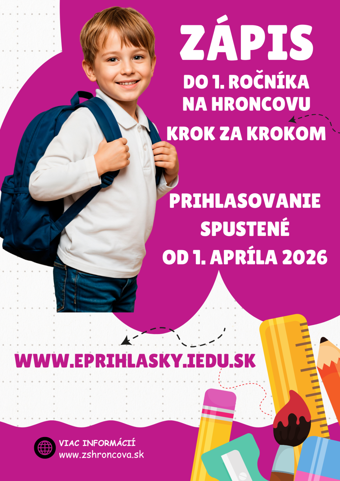 Zápis do 1. ročníka pre školský rok 2026/2027