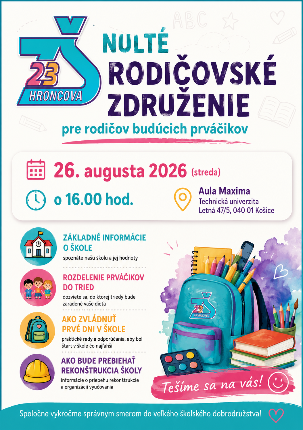 Nulté rodičovské združenie – POZVÁNKA